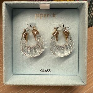 Piper Gold and Glass hoop Earrings